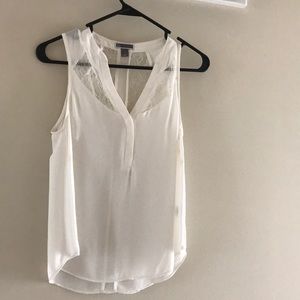 Chelsea28 white blouse with lace detail